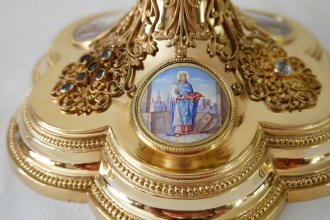 Solid silver gilt antique French Gothic Chalice.